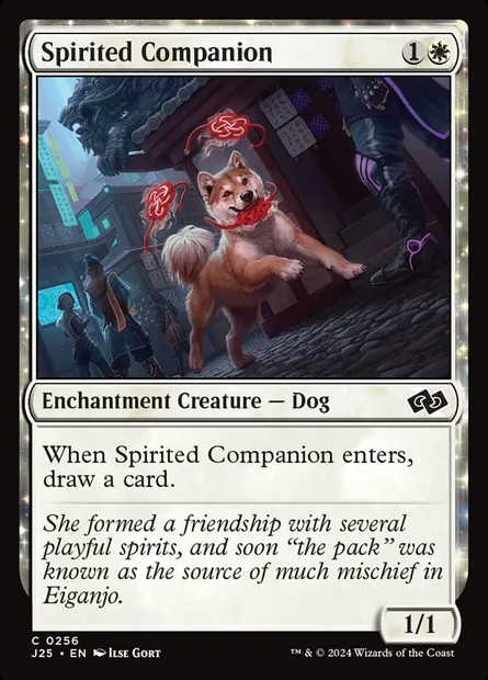 Spirited Companion, Magic card J25 256 — Foundations Jumpstart set