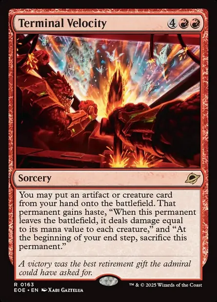 Terminal Velocity, Magic card EOE 163 — Edge of Eternities set