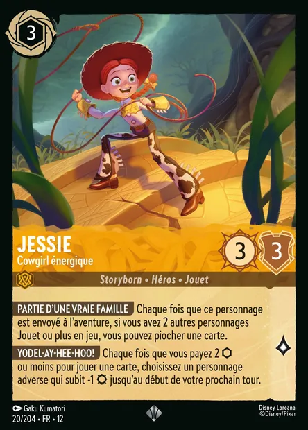 Jessie - Cowgirl énergique, carte Disney Lorcana CH12-020 — extension Contrées Inconnues