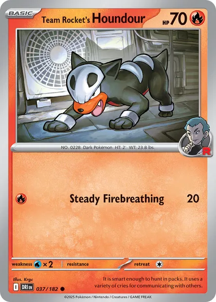 Team Rocket's Houndour, Pokémon card DRI 037 — Destined Rivals set