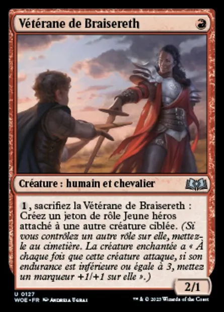 Vétérane de Braisereth, carte Magic WOE 127 — extension Wilds of Eldraine