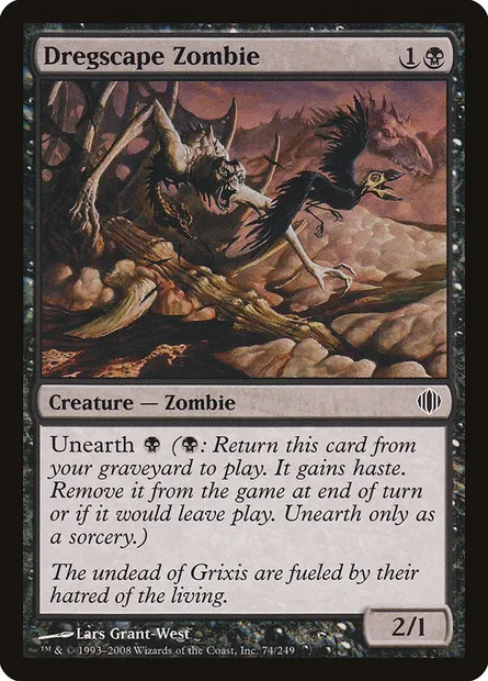 Dregscape Zombie, Magic card ALA 74 — Shards of Alara set