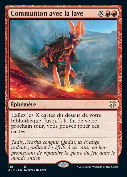 Communion avec la lave, carte Magic AFC 118 — extension Forgotten Realms Commander