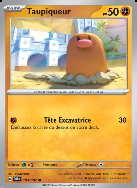 Taupiqueur, carte Pokémon OBF 103 — extension Flammes Obsidiennes