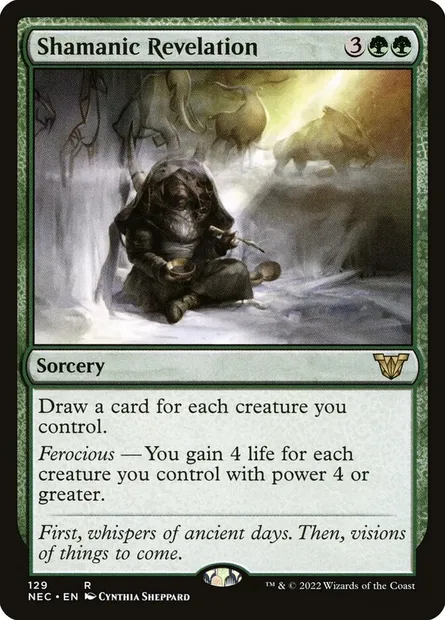 Shamanic Revelation, Magic card NEC 129 — Neon Dynasty Commander set