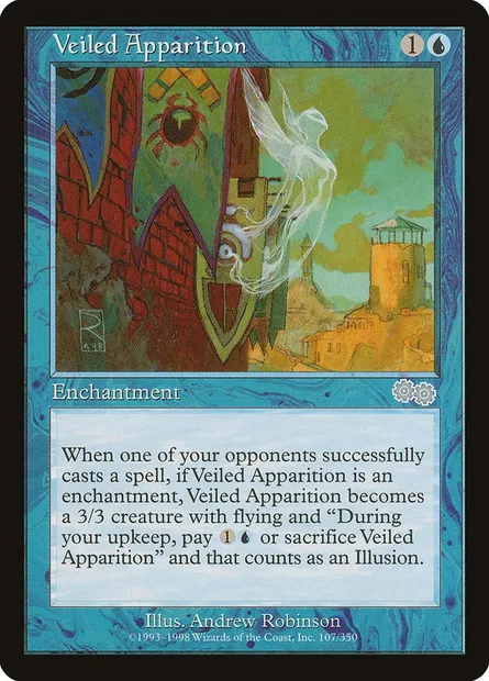 Veiled Apparition, Magic card USG 107 — Urza's Saga set