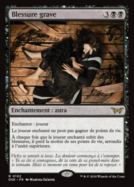 Blessure grave, carte Magic DSK 102 — extension Duskmourn: House of Horror