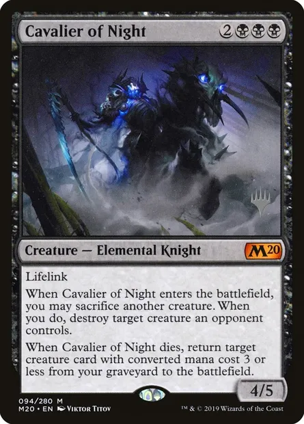 Cavalier of Night, Magic card PM20 94p — Core Set 2020 Promos set