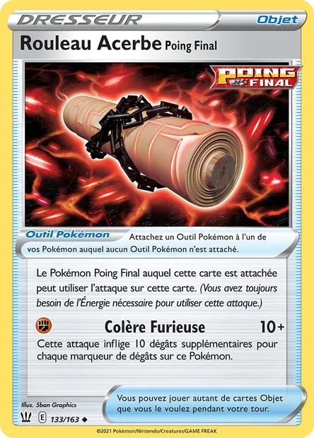 Rouleau Acerbe Poing Final, carte Pokémon BST 133 — extension Styles de combat