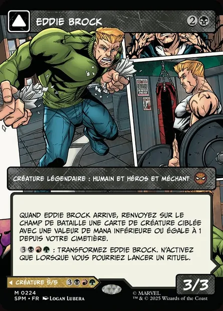 Eddie Brock // Venom, protecteur mortel, carte Magic SPM 224 — extension Marvel's Spider-Man