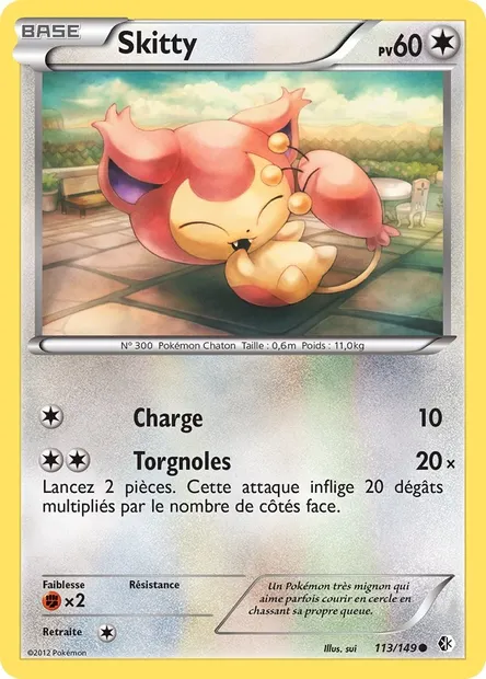 Skitty, carte Pokémon BCR 113 — extension Frontières Franchies