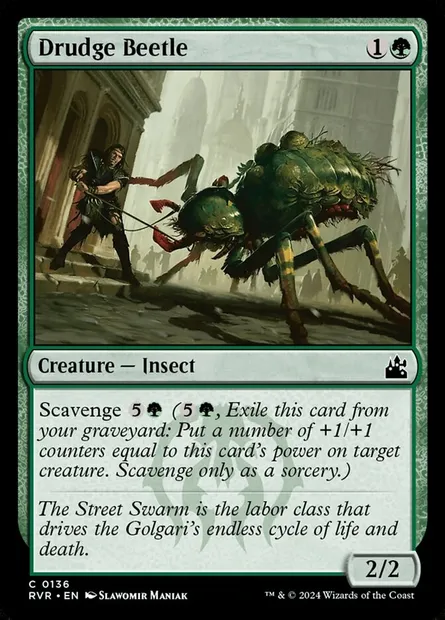 Drudge Beetle, Magic card RVR 136 — Ravnica Remastered set