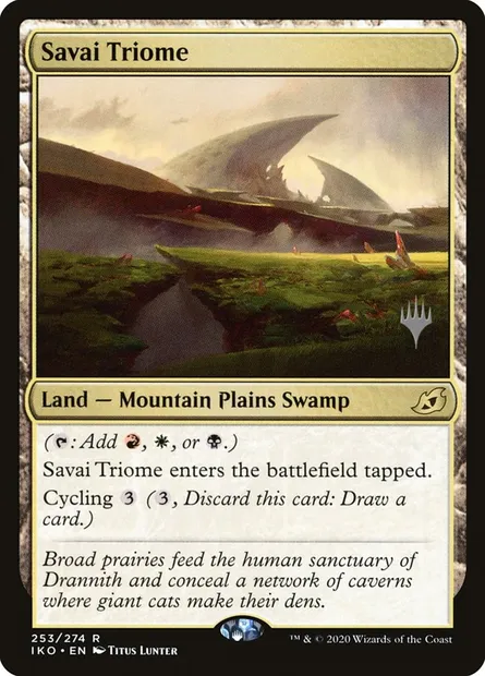 Triome de Savaï, carte Magic PIKO 253p — extension Ikoria: Lair of Behemoths Promos