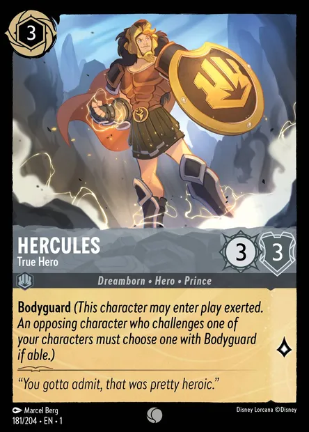Hercules - True Hero, Disney Lorcana card CH1-181 — The First Chapter set