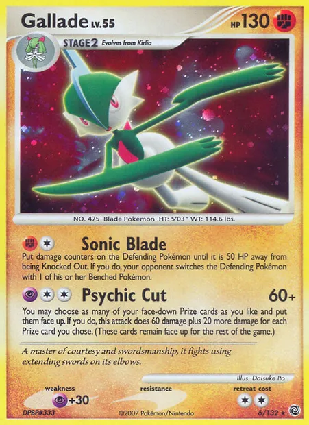 Gallade, Pokémon card SW 6 — Secret Wonders set