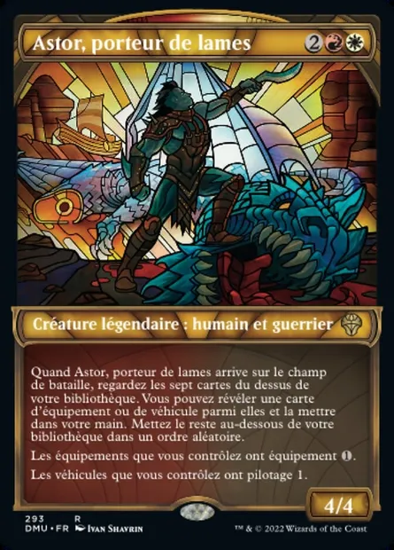Astor, porteur de lames, carte Magic DMU 293 — extension Dominaria Uni