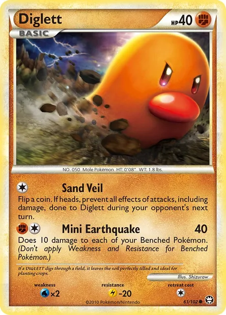 Diglett, Pokémon card TM 61 — Triumphant set