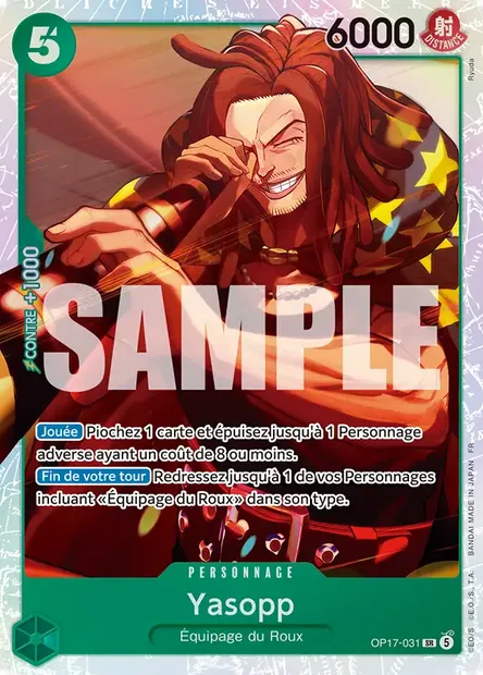 Yasopp, carte One Piece OP17-031 — extension LES GUERRIERS LES PLUS PUISSANTS AU MONDE