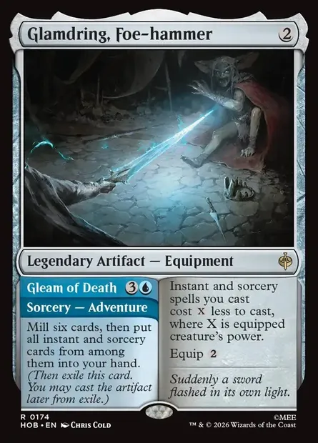 Glamdring, Foe-hammer // Gleam of Death, Magic card HOB 174 — The Hobbit set