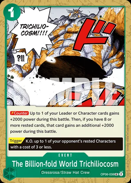 The Billion-fold World Trichiliocosm, One Piece card OP06-038 — WINGS OF THE CAPTAIN set