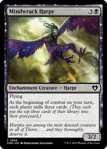 Mindwrack Harpy, Magic card CMM 869 — Commander Masters set