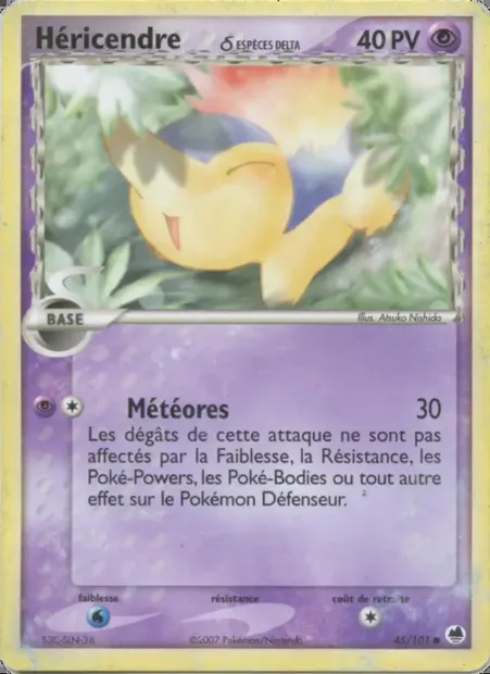 Héricendre δ, carte Pokémon DF 45 — extension EX Île des Dragons