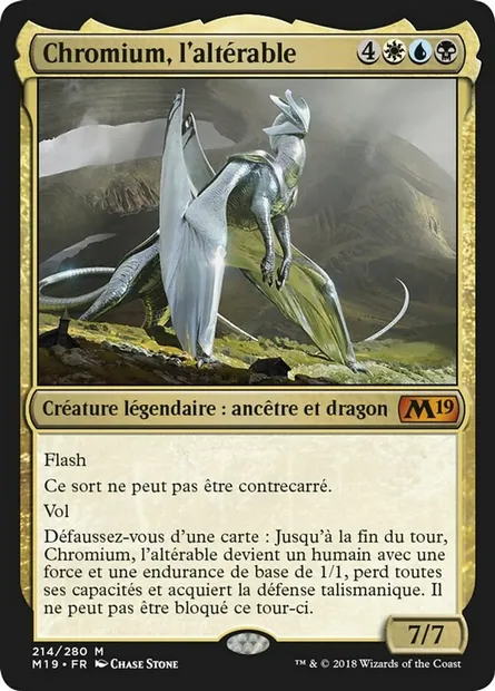 Chromium, l'altérable, carte Magic M19 214 — extension Core Set 2019