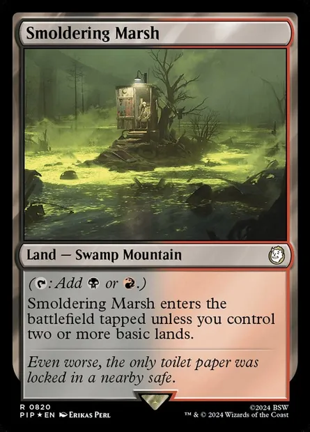 Smoldering Marsh, Magic card PIP 820 — Fallout set