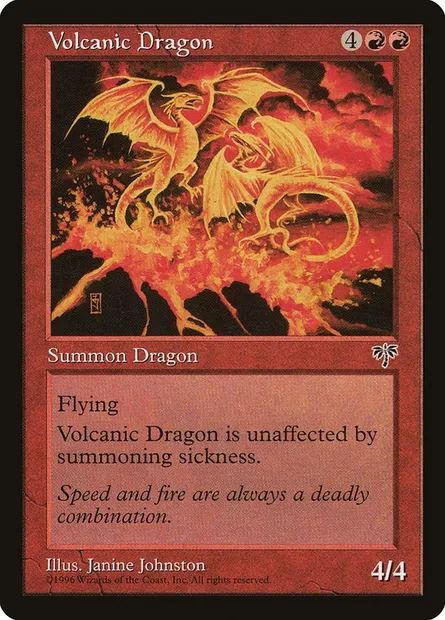 Volcanic Dragon, Magic card MIR 201 — Mirage set
