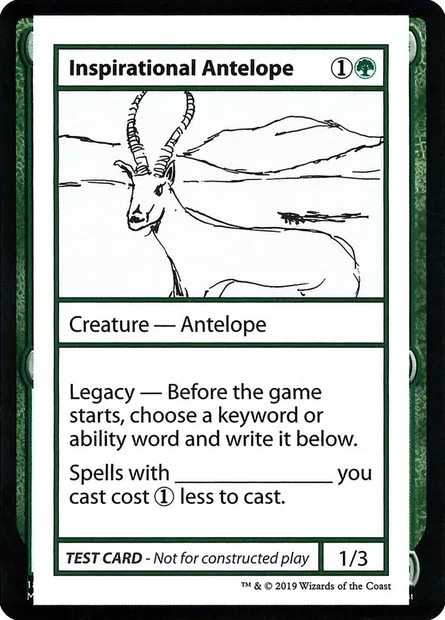 Inspirational Antelope, Magic card CMB2 78 — Mystery Booster Playtest Cards 2021 set