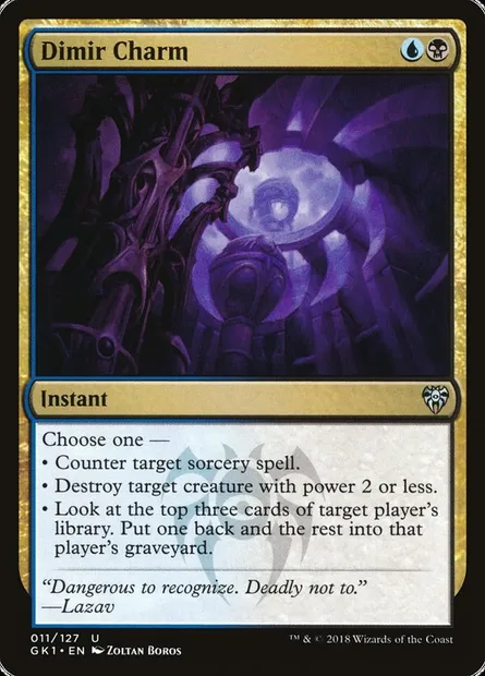 Dimir Charm, Magic card GK1 11 — GRN Guild Kit set