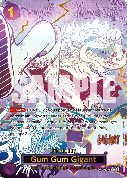 Gum Gum Gigant, carte One Piece OP09-078 — extension LES NOUVEAUX EMPEREURS