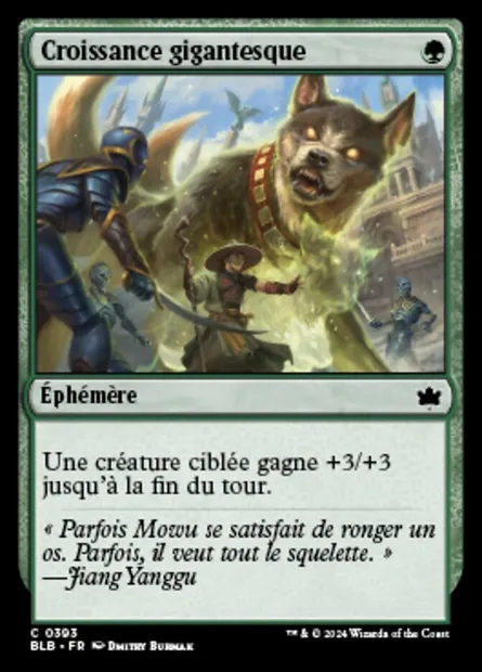 Croissance gigantesque, carte Magic BLB 393 — extension Bloomburrow