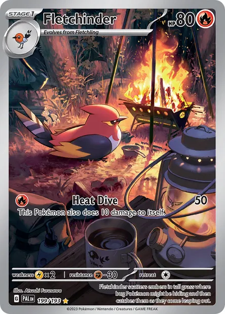 Fletchinder, Pokémon card PAL 199 — Paldea Evolved set
