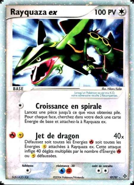 Rayquaza ex, carte Pokémon DR 97 — extension EX Dragon