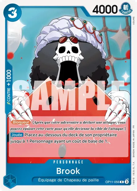 Brook, carte One Piece OP11-056 — extension DES POINGS VIFS COMME L'ÉCLAIR