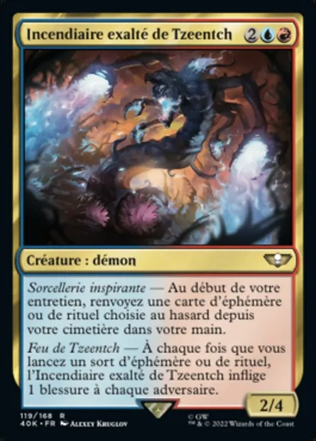 Incendiaire exalté de Tzeentch, carte Magic 40K 119 — extension Warhammer 40,000 Commander