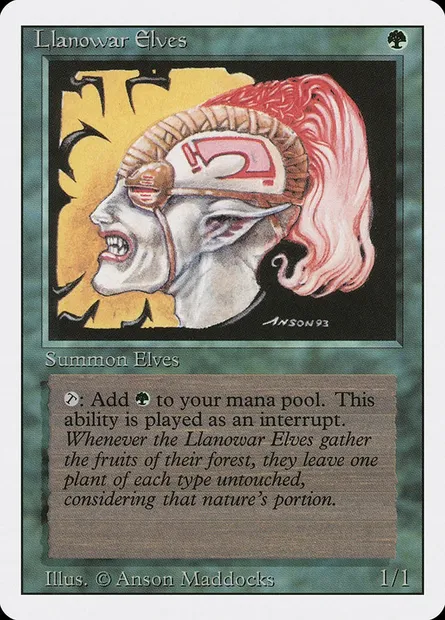 Llanowar Elves, Magic card 3ED 211 — Revised Edition set
