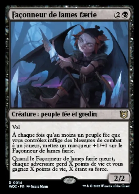 Façonneur de lames faerie, carte Magic WOC 14 — extension Wilds of Eldraine Commander