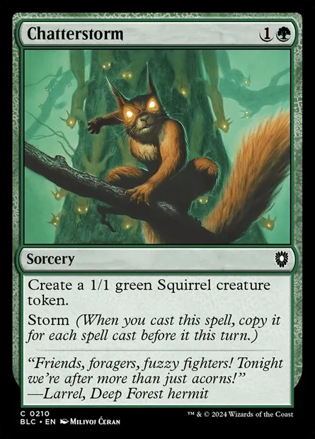 Chatterstorm, Magic card BLC 210 — Bloomburrow Commander set