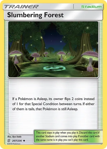 Slumbering Forest, Pokémon card UNM 207 — Unified Minds set