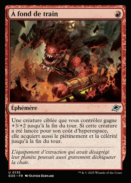 À fond de train, carte Magic EOE 135 — extension Edge of Eternities