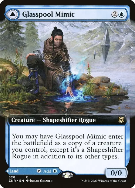 Mimique de Mirelac // Rivage de Mirelac, carte Magic ZNR 328 — extension Renaissance de Zendikar