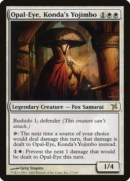 Opal-Eye, Konda's Yojimbo, Magic card BOK 17 — Betrayers of Kamigawa set