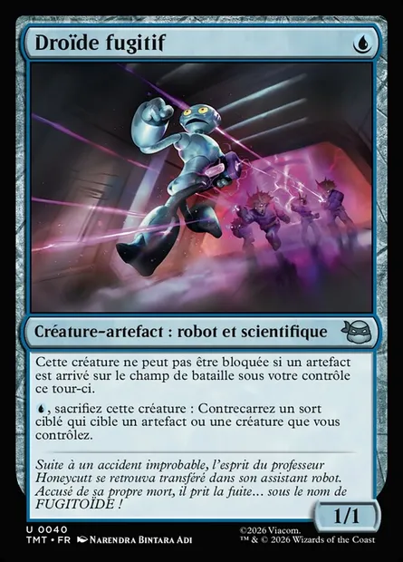 Droïde fugitif, carte Magic TMT 40 — extension Teenage Mutant Ninja Turtles