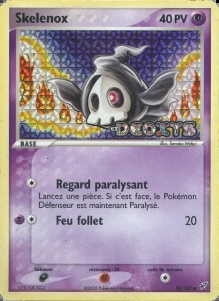 Skelénox, carte Pokémon DX 58 — extension EX Deoxys