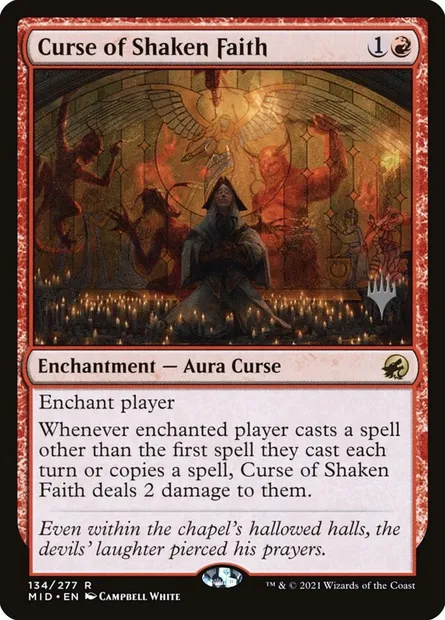 Curse of Shaken Faith, Magic card PMID 134p — Innistrad: Midnight Hunt Promos set
