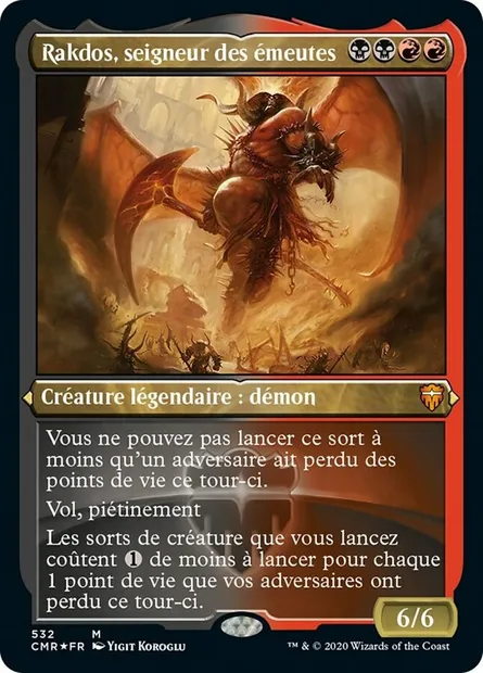 Rakdos, seigneur des émeutes, carte Magic CMR 532 — extension Commander Legends