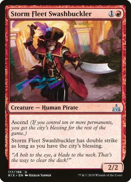 Storm Fleet Swashbuckler, Magic card RIX 117 — Rivals of Ixalan set