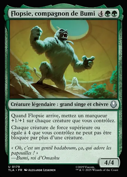 Flopsie, compagnon de Bumi, carte Magic TLA 179 — extension Avatar: The Last Airbender